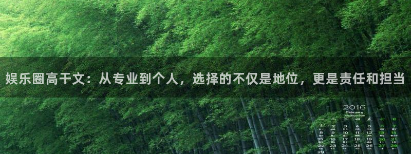 优游国际官网下载：娱乐圈高干文：从专业到个人，选择的不仅是地位，更是责任和担当